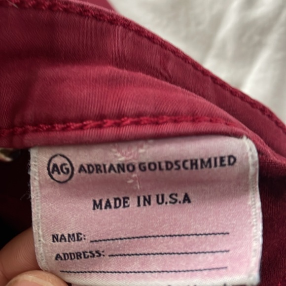 Ag Adriano Goldschmied Jeans Womens 25 The Legging Ankle Skinny Red - Picture 8 of 9